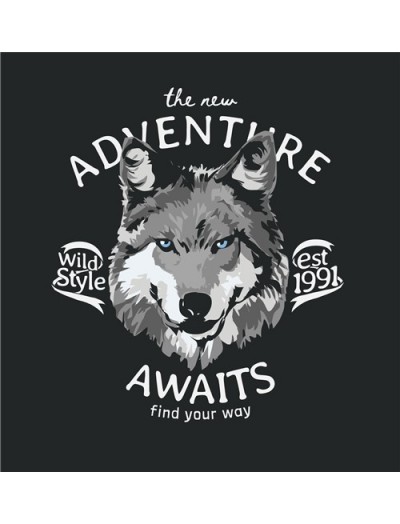 ADVENTURE WOLF - DTF TRANSFER BASKI ÜRÜNÜ