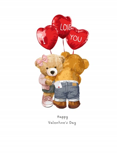 HAPPY VALENTINE TEDDY 27 CM