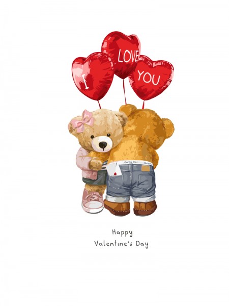 HAPPY VALENTINE TEDDY 27 CM