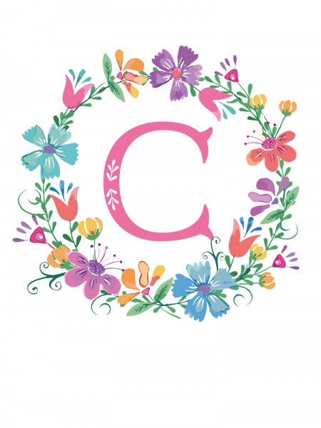 ÇİÇEKLİ C HARF 22 CM