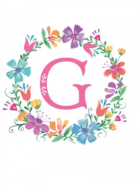 ÇİÇEKLİ G HARF 22 CM