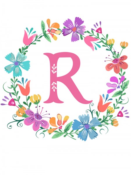 ÇİÇEKLİ R HARF 22 CM